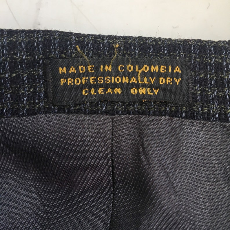 44 L Vintage Oscar De La Renta Sports Coat Blue Tweed Sports Coat Wool Check Blazer Designer Blazer Blue Fine Wool Size 42 L