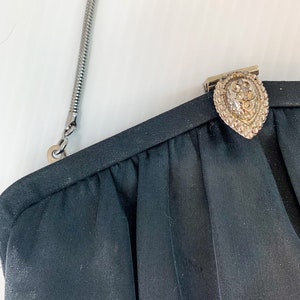 Vintage Bag / Black Satin Clutch / Vintage Handbag / Frame - Etsy