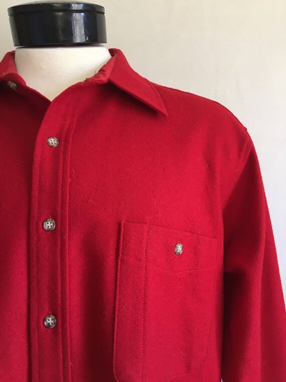 Vintage Pendleton Wool Flannel Shirt - Crimson Re… - image 3