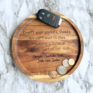 Catchall Tray, Father's Day Gift from Kids, Valet Tray for Dad, Birthday Gift for Dad, Empty Your Pockets Daddy, Personalized Gift for Dad
