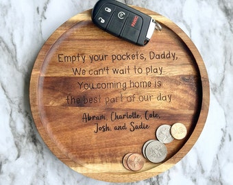 Catchall Tray, Father's Day Gift from Kids, Valet Tray for Dad, Birthday Gift for Dad, Empty Your Pockets Daddy, Personalized Gift for Dad