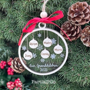 Our Grandchildren Ornament, Our Family Ornament,  Gift for Grandparents, Gift for Grandma, Personalized Christmas Ornament, Grandparent Gift