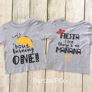 Let&#39;s TACO &#39;Bout  Birthday Shirt | one, two, three, four, five, six, seven, eight, nine, ten | Fiesta Like There&#39;s No Mañana