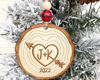 Love Ornament, New Couple Christmas Ornament, First Christmas Together Ornament, Personalized Couple Ornament, Gift for Girlfriend, Couples