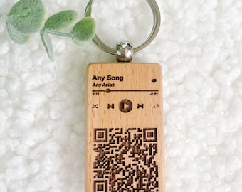 Scannable Song Keychain, Scannable Music Code Keychain, QR code Keychain, Valentines Gift, Valentines Day Gift, Our Song, Anniversary Gift