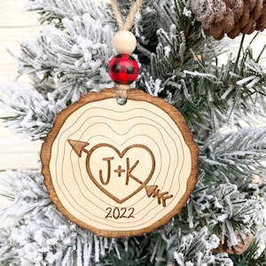 Love Ornament, New Couple Christmas Ornament, First Christmas Together Ornament, Personalized Couple Ornament, Gift for Girlfriend, Couples