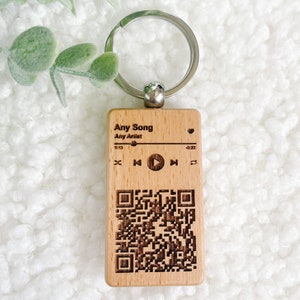 Scannable Song Keychain, Scannable Music Code Keychain, QR code Keychain, Valentines Gift, Valentines Day Gift, Our Song, Anniversary Gift