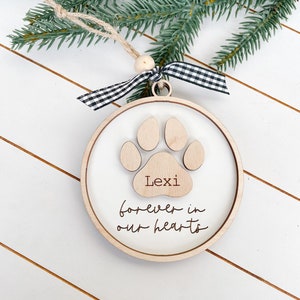 Pet Memorial Ornament, Personalized Pet Ornament, Forever in Our Hearts Pet Memorial, Gift for Someone who Lost a Dog, Loss of Pet Sympathy