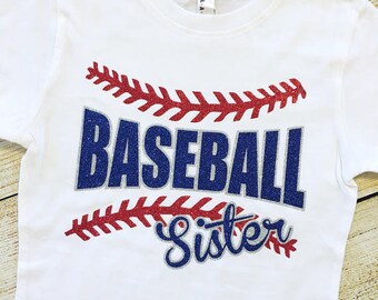 Baseball Sister Shirt | glitter | Baseball Tee |