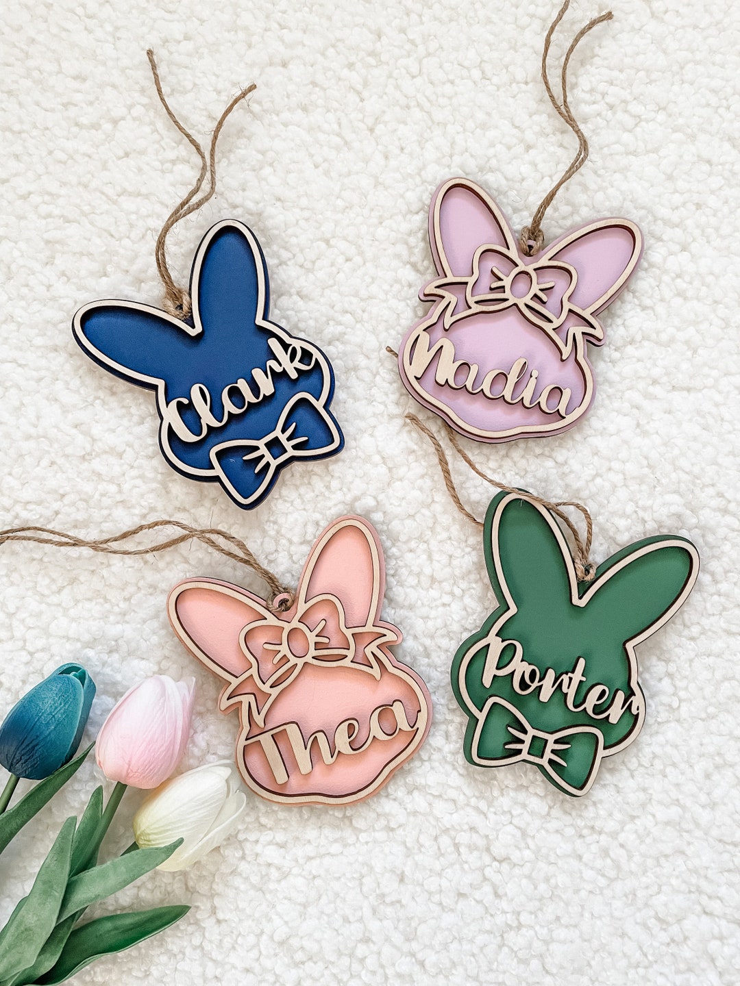 Easter Basket Name Tags, Personalized, Easter Bunny, Easter Decoration