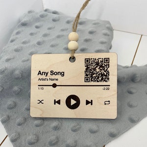 Personalized Scannable Song Code Maple Wood Ornament