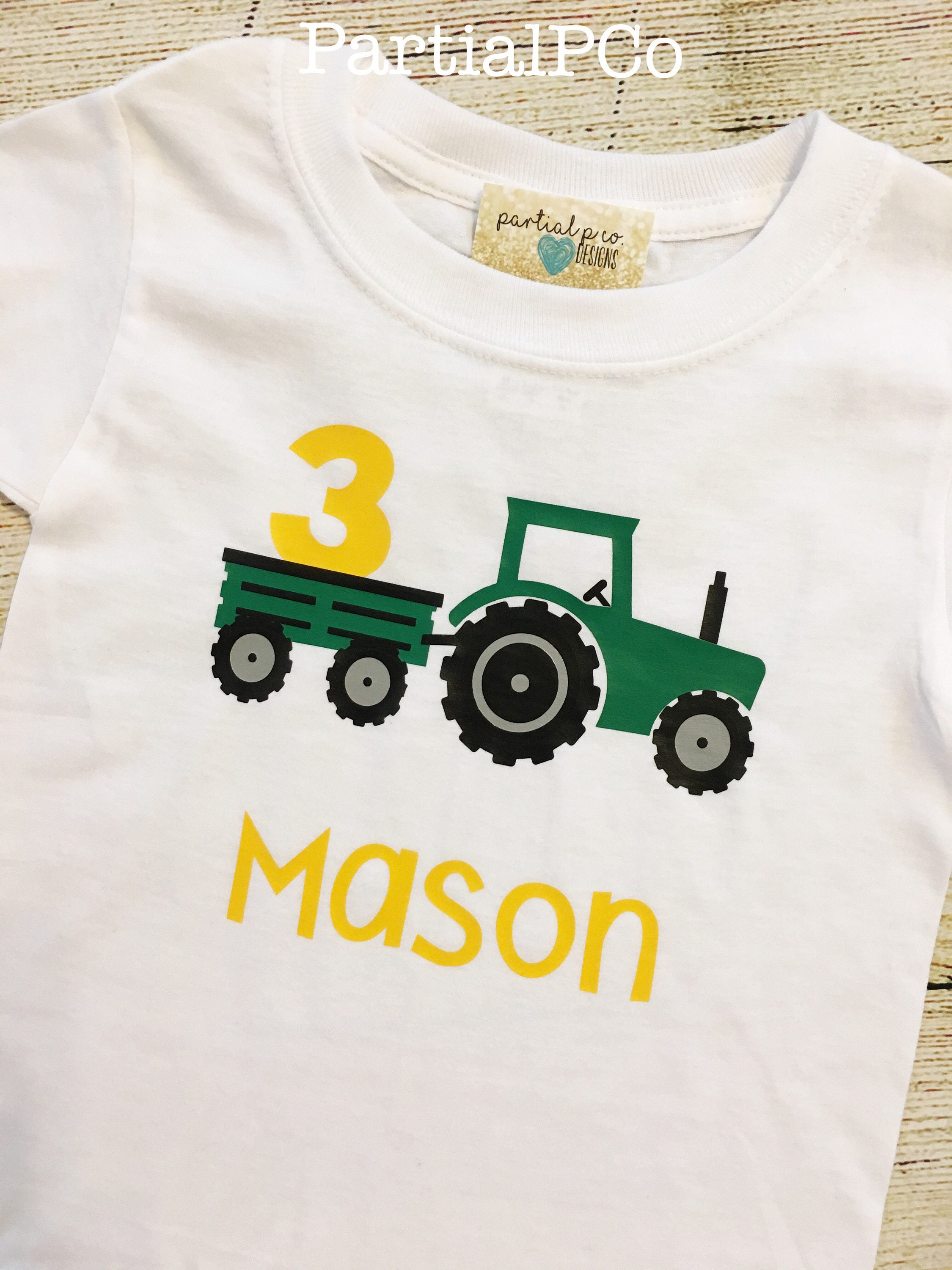 Tractor Birthday Raglan OR T-Shirt Choose numberRed or | Etsy