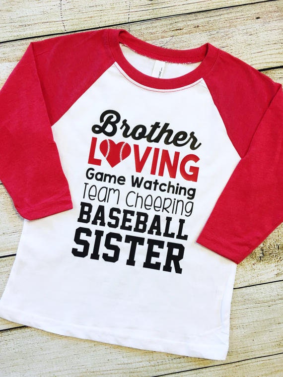 Baseball Sister Shirt Brother Baseball Tee Team Cheering Etsy