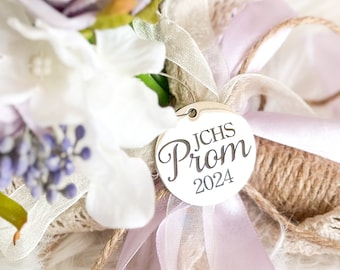 Prom Flower Charm, Silver Flower Charm, Prom Accessories, Personalized Prom Flower Charm, Prom Swag, Prom Flower Tag
