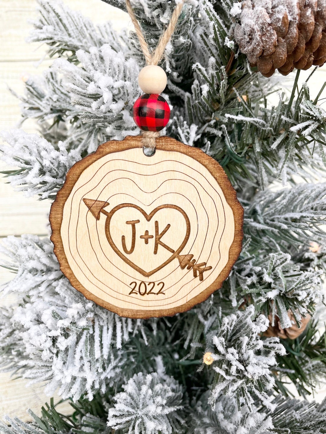 3D Personalized Our First Christmas Ornament 2025 | Matching Pajamas Couples Ornament 2025 | Family Of 2 | Unique For A Couple Ornaments