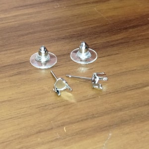 Heart (3mm - 6mm) Rhodium Plated Snap Tite Earring Settings (4 Prong)