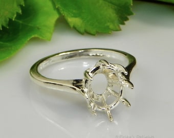 163-429143-429 Solid Sterling Silver or 14kt White or Yellow Gold 9x7 Oval blank Swirl Side Set Ring setting Size 7