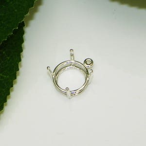 ROUND (4mm -18mm)  Sterling Silver Pre-Notched Drop Setting (ID# 166-010)