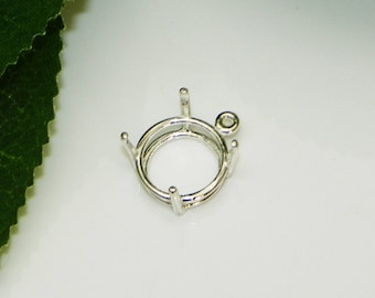 Castone con goccia preintagliata ROTONDO (4 mm -18 mm) in argento sterling (ID n. 166-010)