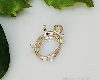 Castone con goccia preintagliata OVALE (7x5 -30x22) in argento sterling (ID n. 166-050)