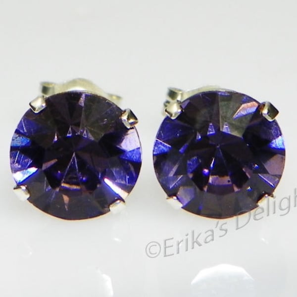 3mm - 8mm Crystal Iris Sterling Silver Earrings Made with Swarovski Crystals (gift box included)