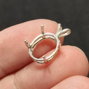 OVAL (6x4 -30x22)  Sterling Silver Pre-Notched Pendant Setting (ID# 161-050)