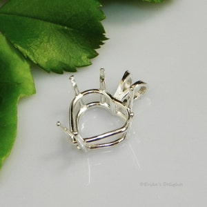 Pingente de prata esterlina com entalhe em formato de coração, 6 pontas (4 mm-16 mm) (ID nº 161-090)