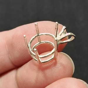 RUNDE Tiefe (9 mm -15 mm) Sterling Silber Anhänger Fassung (ID # 161-117)
