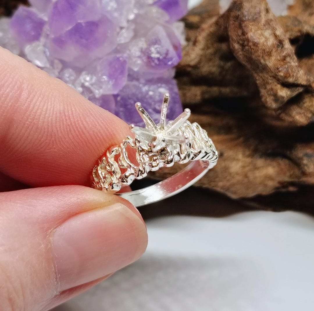 6mm Round High Profile Solitaire Sterling Silver Pre-notched RING ...