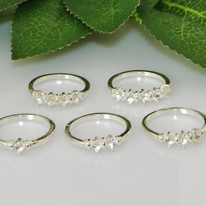 Round  Mother's Ring (1 - 5 Stones) Deco Style Sterling Silver Pre-Notched RING Setting