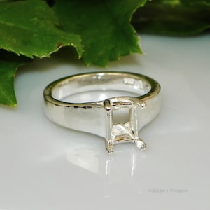 Emerald Comfort Fit (8x6 - 12x10) Sterling Silver Pre-Notched RING Setting (ID# 163-252)