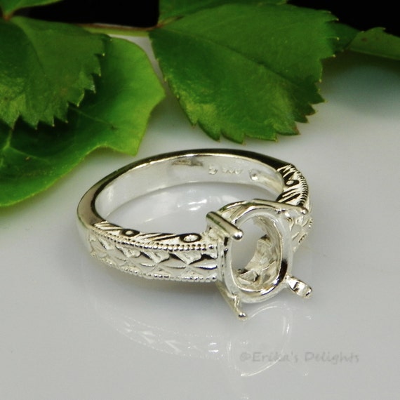 S・S・G 　galcia OVAL ENGRAVING RING R1141W-Carved-Scrolls-