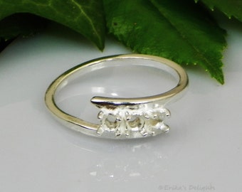 3 Stein Mutter Ring Sterling Silber Ringfassung (ID# 163-353-0300)