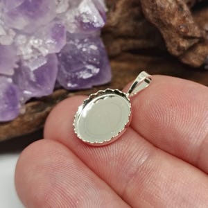 Oval (7x5 - 14x10)  Fancy Cabochon (Cab) Sterling Silver Pendant Settings