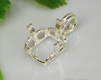 Emerald Regalle (10x8 -20x15)  Sterling Silver Pre-Notched Pendant Setting (ID# 161-029)