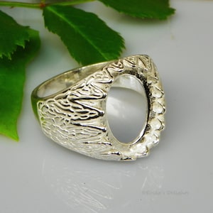 Herren Oval (10x8 - 18x13) Donello Cabochon (Cab) Sterling Silber RING Einstellung (ID 163-034)