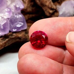 10mm Round Lab Created Red Ruby Gemstones Round VVS Excellent Quality