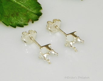 SQUARE (3mm - 8mm) Sterling Silver Snap Tite Earring Settings (4 Prong)