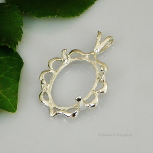 Oval Cameo (18x13 - 40x30) Cab (Cabochon) Sterling Silver Pendant Setting (ID# 161-658)