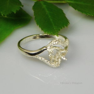 Round Semi Swirl (4mm- 6mm) Sterling Silver Pre-Notched RING Setting (ID# 163-260)