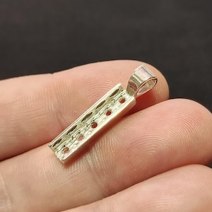 5 Stone Round (3mm - 4mm) Channel Sterling Silver Pendant Setting