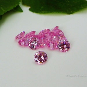Runder Rosa Saphir Cubic Zirconia (CZ) AAAAAA Ausgezeichnete Qualität