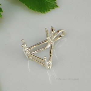Trillion 6 Prong (4mm-16mm) Sterling Silver Pre-Notched Pendant Setting (ID# 161-080)