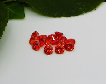 Round Padparadsha Sapphire Cubic Zirconia (CZ) AAAAA Excellent Quality