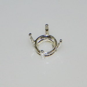 Round 4 Prong (4mm -25mm) Sterling Silver Pre-Notched Head Setting (ID# 164-010)