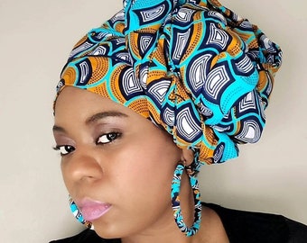 TucknGo Headwrap-Ankara facemask/Ankara headwrap/ Ankara bandana/ head scarf/ Turban/selftie/pre-tied/bonnet