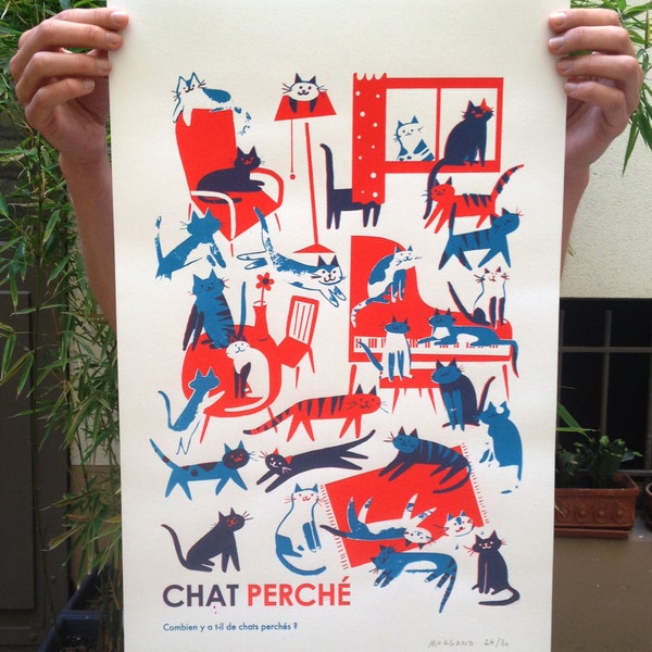 Poster / printing: displays to play #03 - cat perch