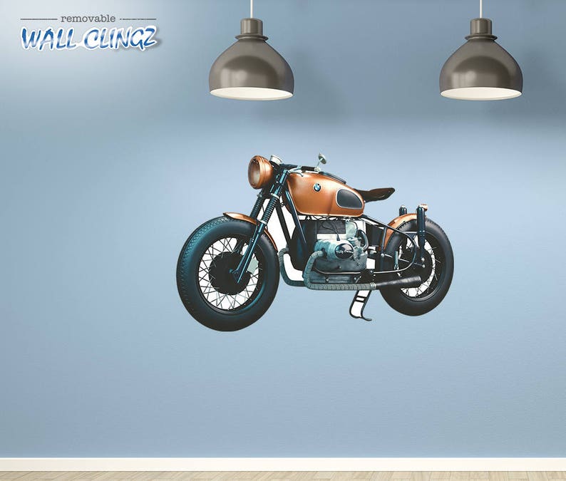 BMW Cafe Racer Wall Decal Wall Decals Man Cave Decor Car Wall Stickers Wall Graphic Decal BMW Cafe Racer Garage Wall Decor