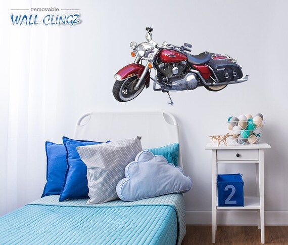 Harley Davidson Maroon Wall Graphic Decal Man Cave Decor Garage Wall Decor Car Wall Stickers Wall Decal Wall Decals Maroon Harley