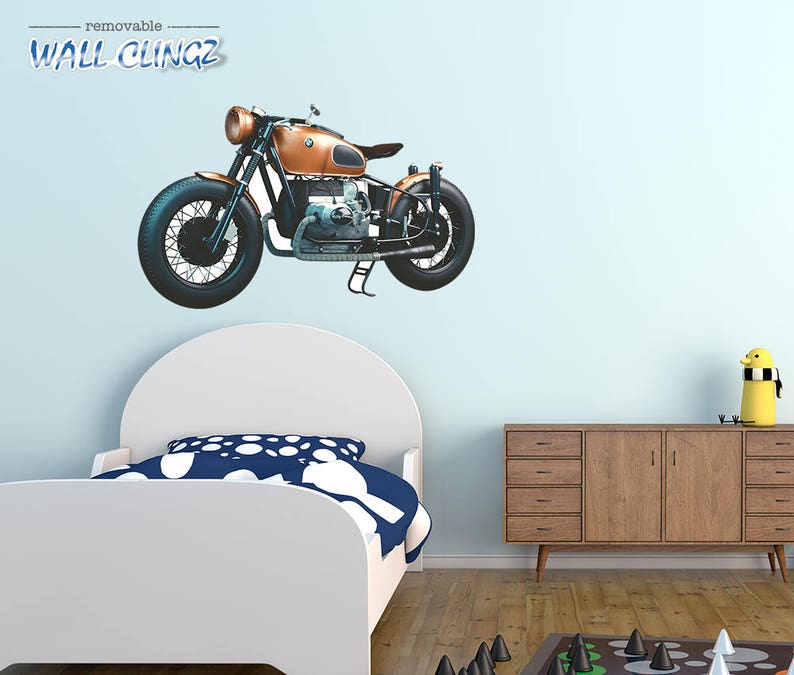 BMW Cafe Racer Wall Decal Wall Decals Man Cave Decor Car Wall Stickers Wall Graphic Decal BMW Cafe Racer Garage Wall Decor